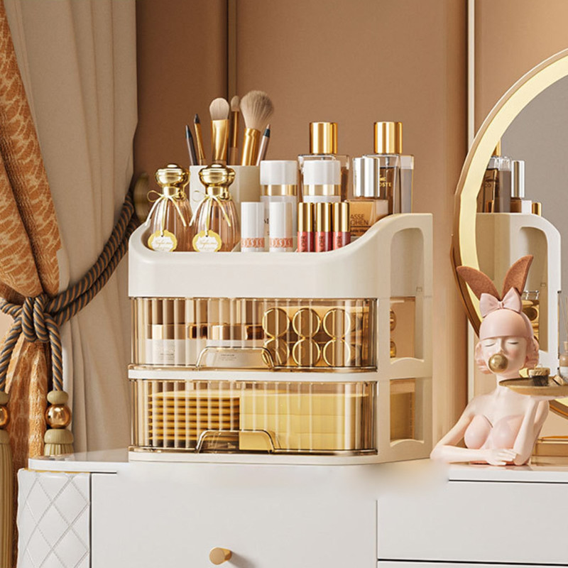 2 Layer Transparent Drawer Cosmetics Storage