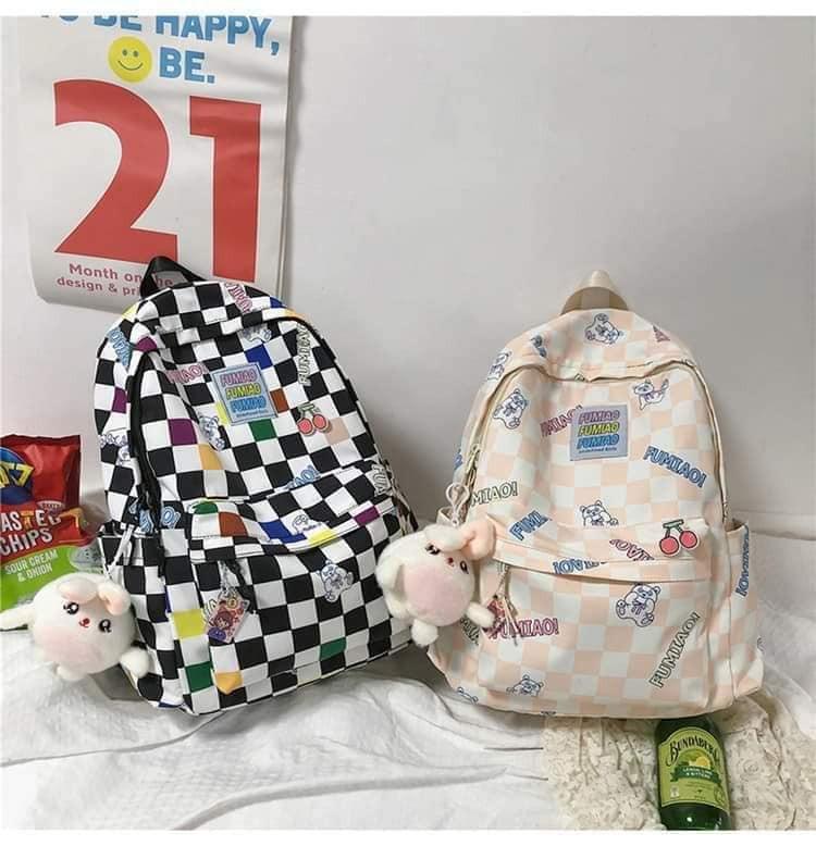 Checkerboard Plaid Women Backpack