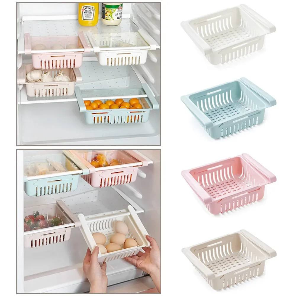 Refrigerators Drawer Shelf Plastic Organizer Basket.