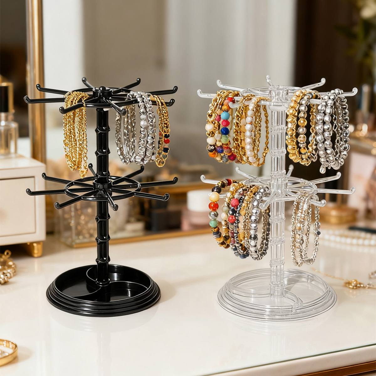 2 Tier Rotating Jewelry Display Stand