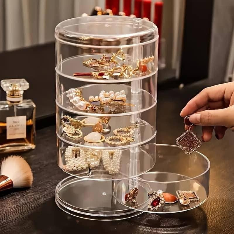 5 Layer Rotating Dustproof Jewelry Box